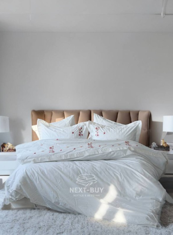 Постільна білизна Saheser Amber з вишивкою преміум комплект 100% бавовна, Туреччина (200×220)