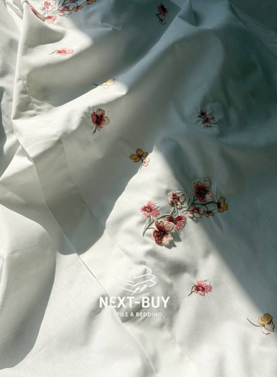 Постільна білизна Saheser Amber з вишивкою преміум комплект 100% бавовна, Туреччина (200×220)