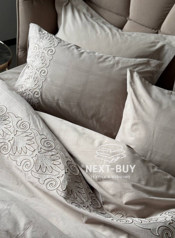 Постільна білизна Saheser Rocco Bej євро 200х220 jacquard