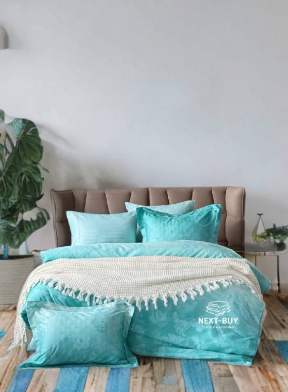 Постільна білизна Maison D'or AMBRE Turquoise євро 200х220 тенсел