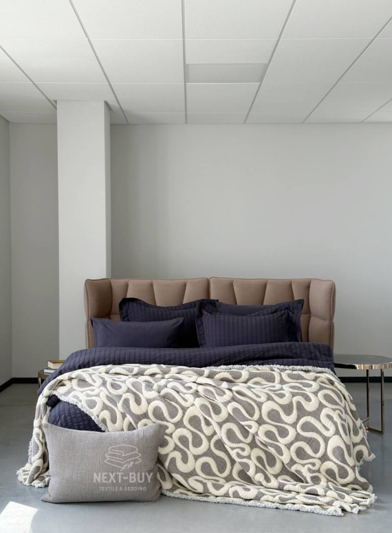 Муслінове покривало з наволочками Saheser Mervis antrasit євро Туреччина