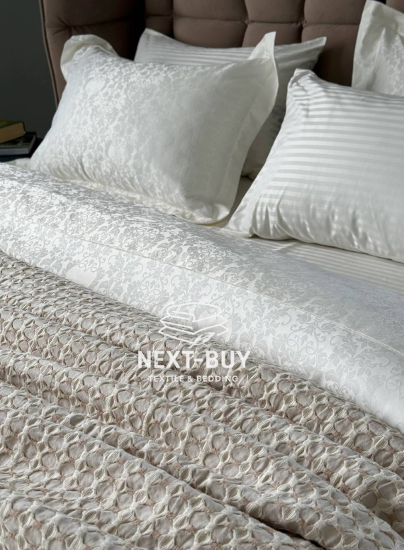Постільна білизна Maison D'or Pearl White 200x220см бамбук жаккард