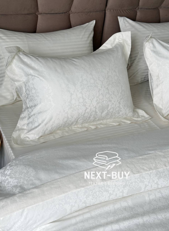 Постільна білизна Maison D'or Pearl White 200x220см бамбук жаккард