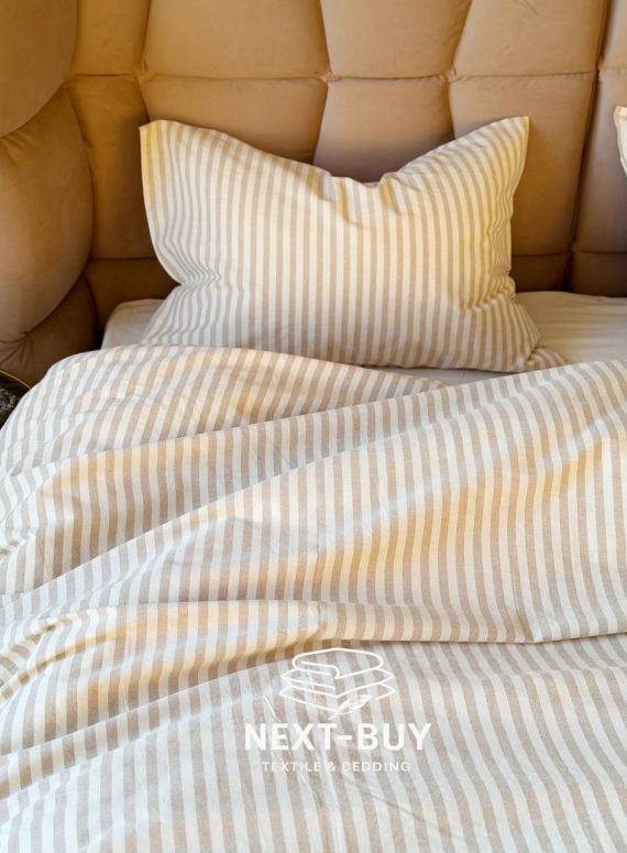 Постільна білизна з простирадлом на резинці Saheser Nives Bej Євро