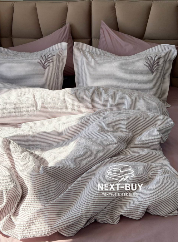 Постельное бельё ранфорс с покрывалом Ranforce Maribell Mürdüm фиолетовый Евро | Турция