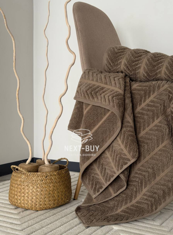 Рушники Multi Dark Brown – Туреччина, 100% бавовна, темно-коричневий з об’ємним візерунком 2 шт.