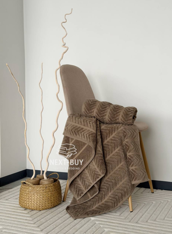 Рушники Multi Dark Brown – Туреччина, 100% бавовна, темно-коричневий з об’ємним візерунком 2 шт.