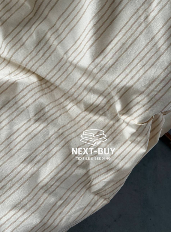 Постільна білизна з простирадлом на резинці Saheser Notta Bej Євро