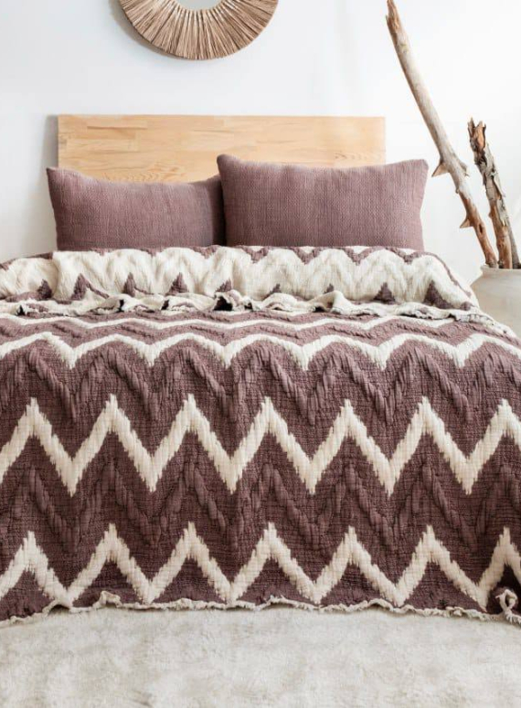 Муслінове покривало з наволочками Saheser Loren Murdum, євро комплект 240×260, Туреччина