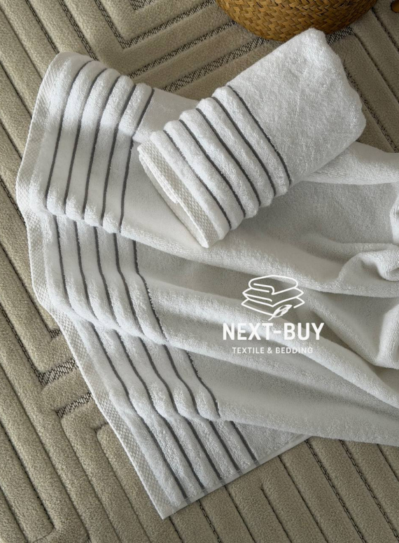 Набір махрових рушників 2шт Gray Line 50*90 см, 70*140 см Туреччина