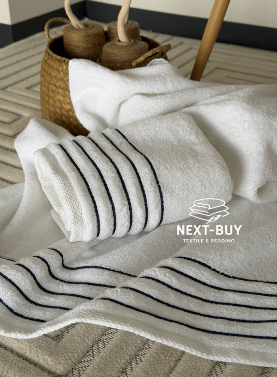 Набір махрових рушників Dark Blue Line 2 шт: 50×90, 70×140, Туреччина