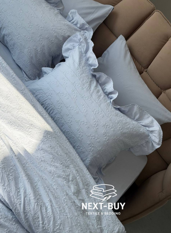 Постельное бельё Istanbul Home Collection Resital Blue, варёный хлопок, евро комплект 200×220