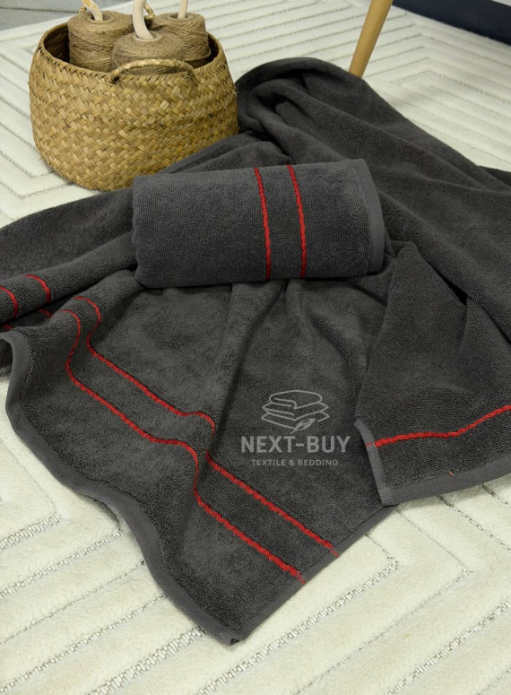 Набір махрових рушників Line Grafite 2 шт: 50×90, 70×140, Туреччина