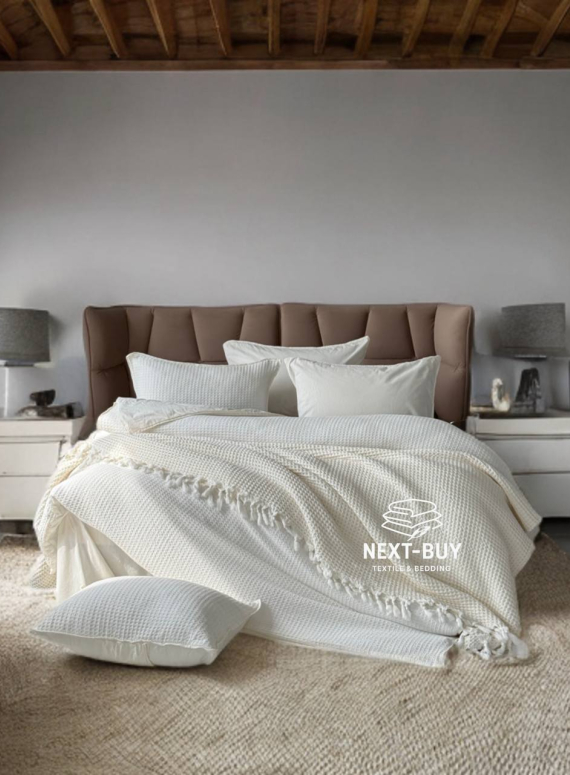 Ексклюзивна постільна білизна Limasso Bassin Snow White 200x220 з вареної бавовни