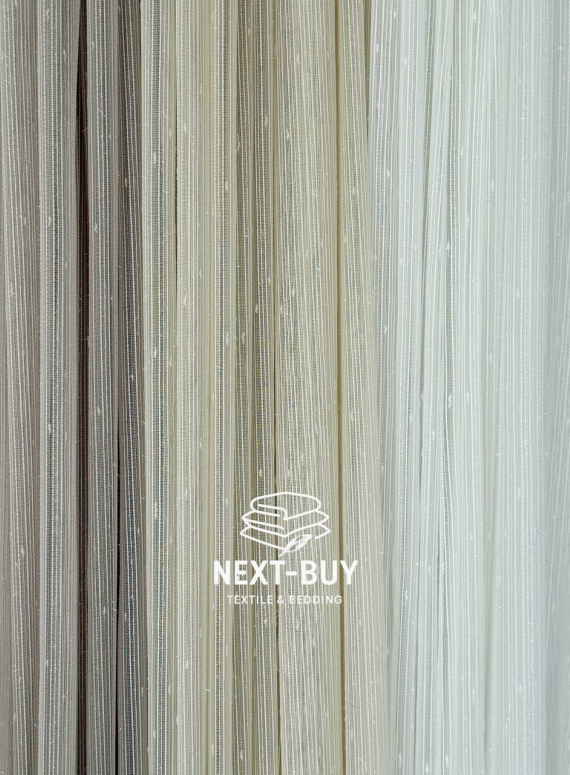 Тюль однотонний грек сітка світло-бежева з блиском Silver Light Beige Туреччина