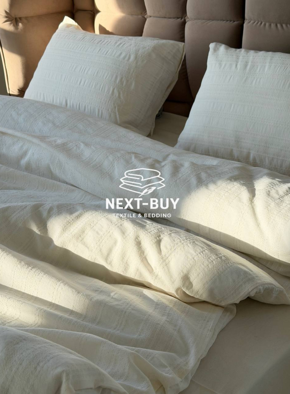 Постільна білизна Saheser Salve krem  євро 200х220 jacquard