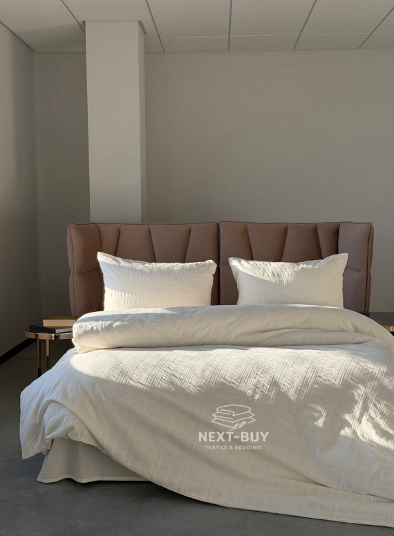 Постільна білизна Saheser Salve krem  євро 200х220 jacquard