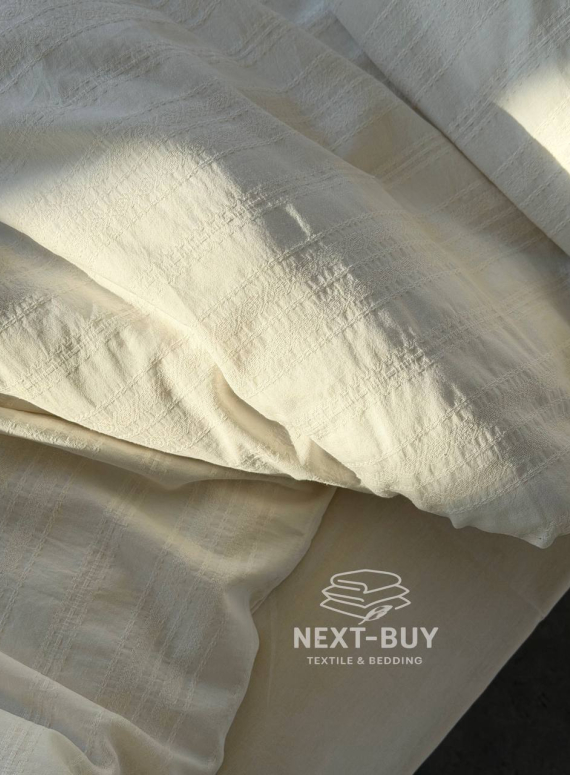 Постільна білизна Saheser Salve krem  євро 200х220 jacquard