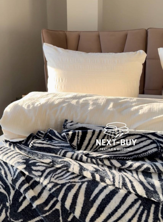 Плед TROPICANA Indigo 200×220 — хлопковый плед индиго Турция