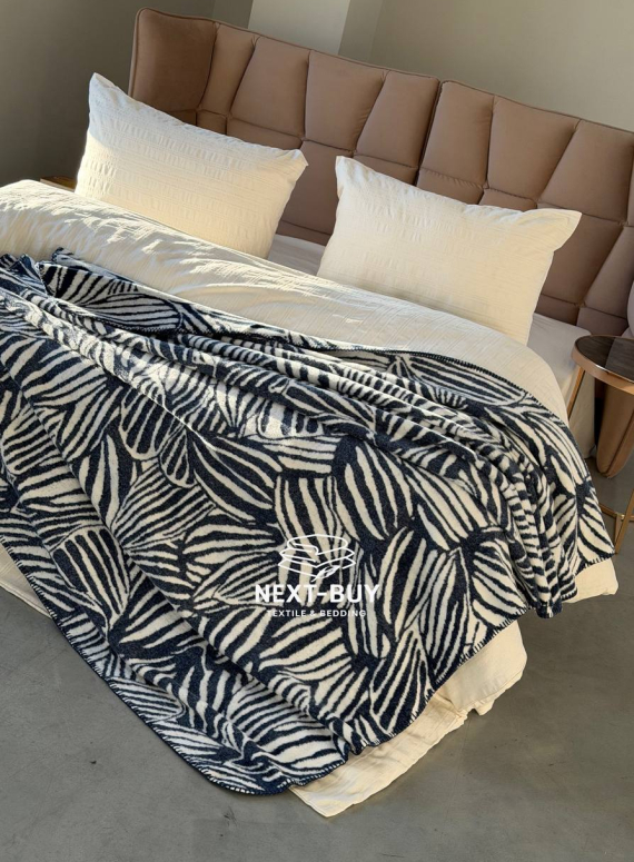 Плед TROPICANA Indigo 200×220 — хлопковый плед индиго Турция