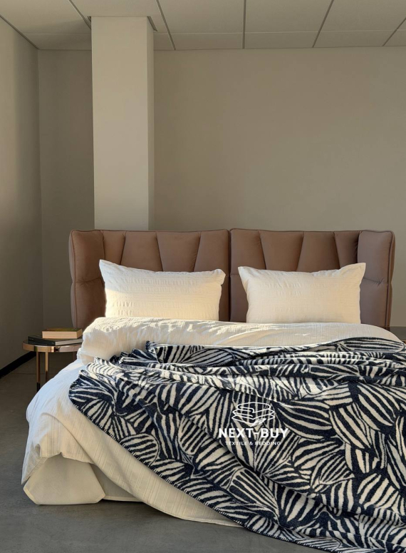 Плед TROPICANA Indigo 150×220 — плед индиго, хлопковый плед Турция