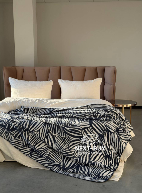 Плед TROPICANA Indigo 150×220 — плед индиго, хлопковый плед Турция