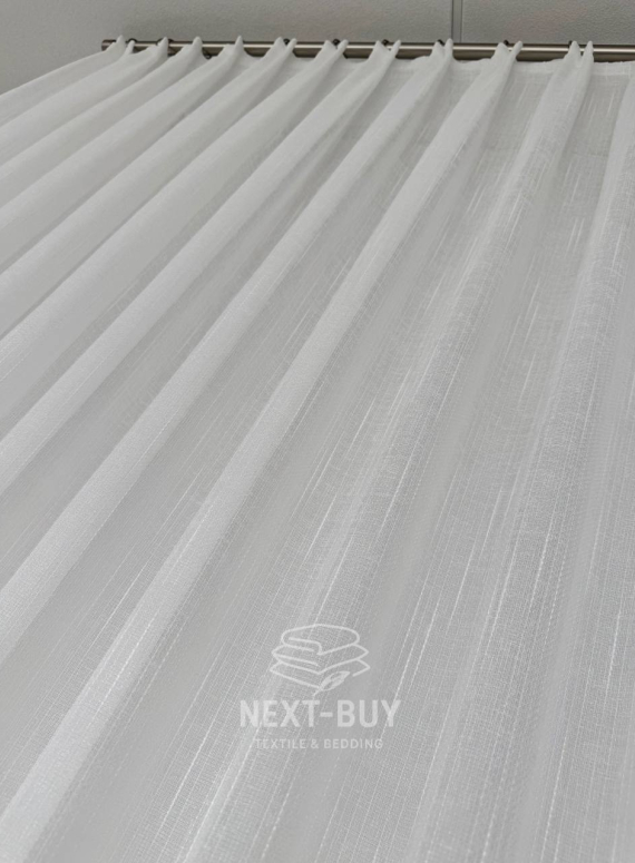 Тюль білий льон однотонний Linen White Breeze, Туреччина
