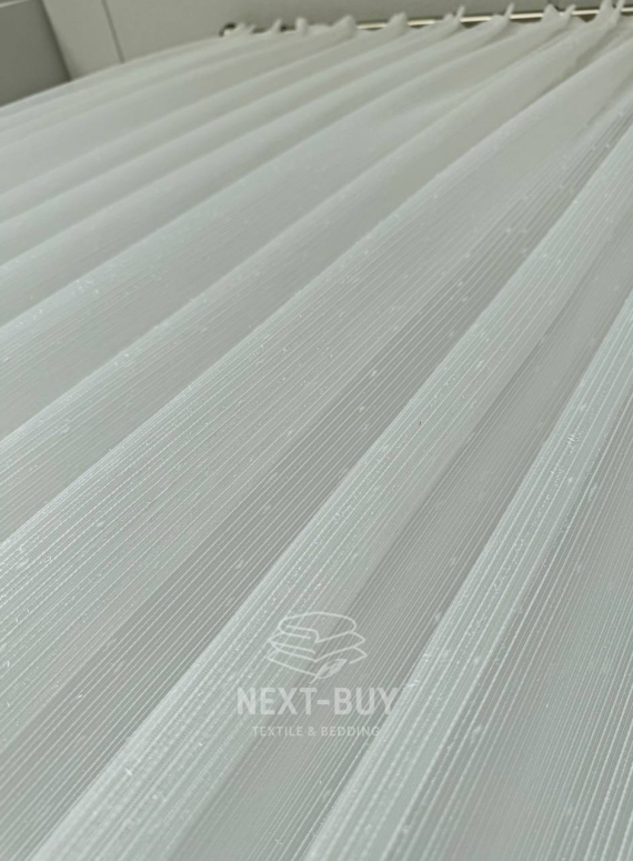 Тюль однотонний грек сітка білий з блиском Silver Snow White with Lurex, Туреччина