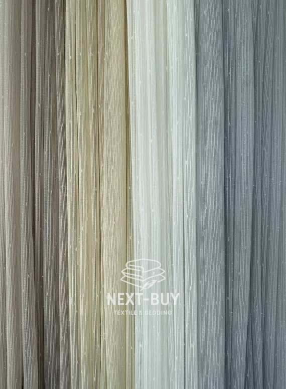 Тюль однотонний грек сітка сірий з блиском Silver Light Grey with Lurex, Туреччина