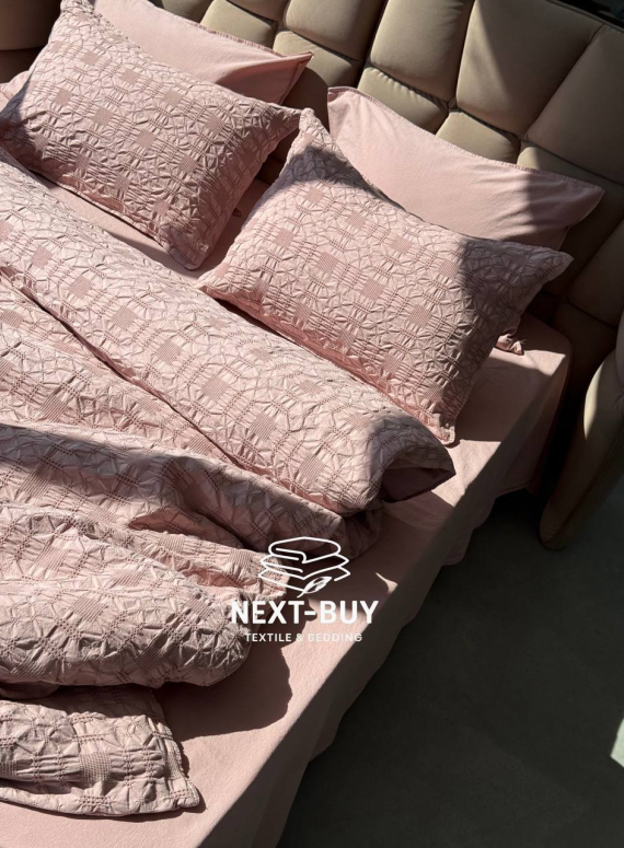 Эксклюзивное постельное белье Limasso Kristal Pale Mavue 200x220 из вареного хлопка