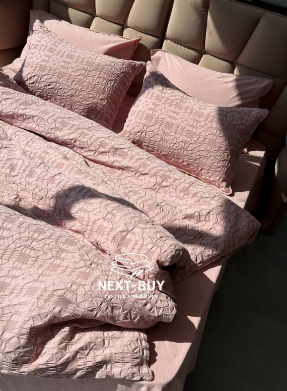 Эксклюзивное постельное белье Limasso Kristal Pale Mavue 200x220 из вареного хлопка