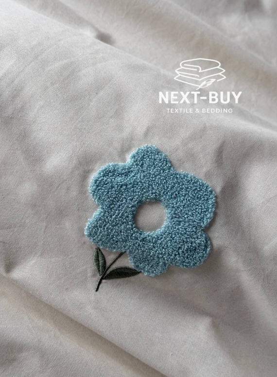 Постільна білизна Saheser Florita mint євро 200х220 з вишивкою