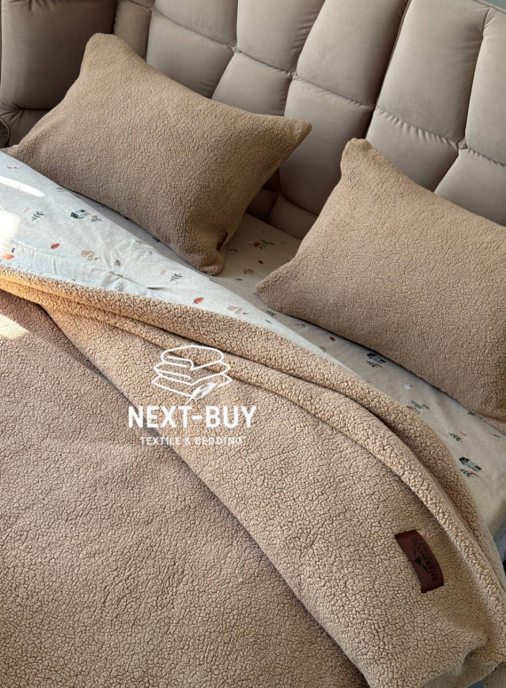 Зимовий комплект постільної білизни двосторонній Wooden Kahve євро Туреччина