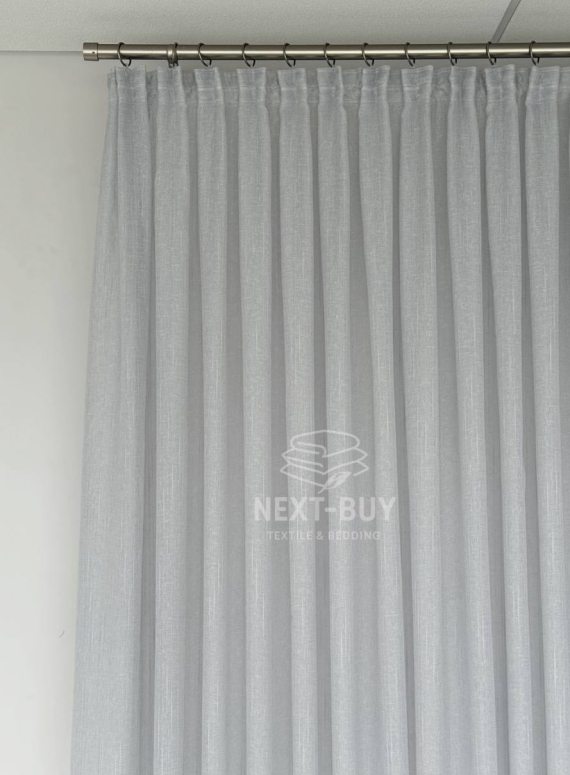 Тюль сірий льон однотоний Linen Grey Breeze Туреччина