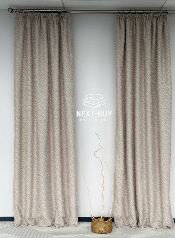 Штора Blackout Beige з 3D структурою “Coffee Beans” (Туреччина)