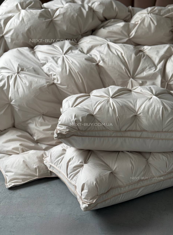 Private lux антиалергенна ковдра-покривало 230×250 2 структуровані наволочки 50х70
