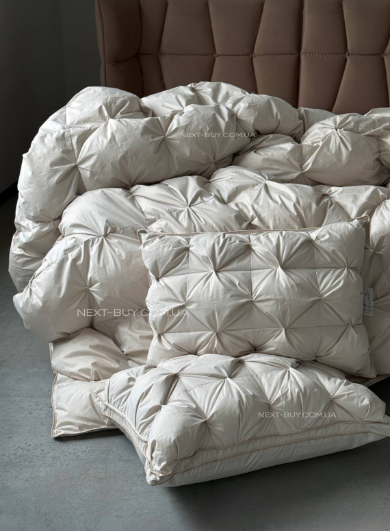 Private lux антиалергенна ковдра-покривало 230×250 2 структуровані наволочки 50х70