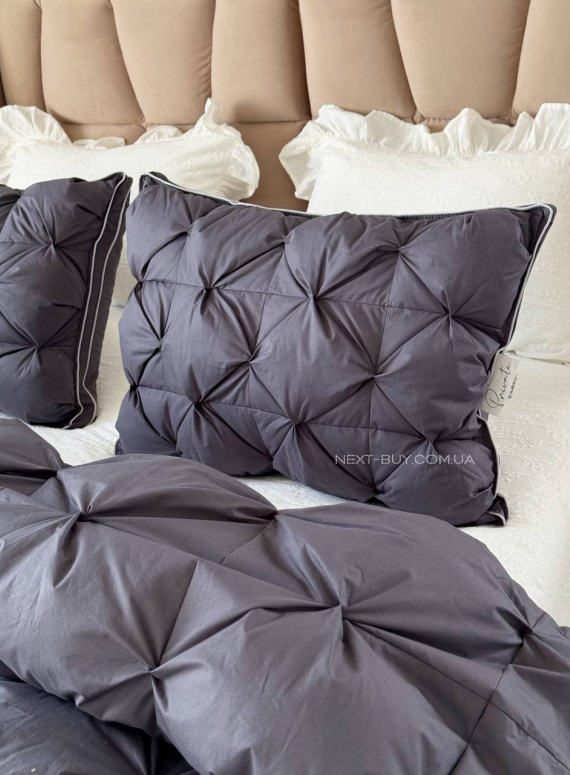Private lux антиалергенна ковдра-покривало 230×250 2 структуровані наволочки 50х70