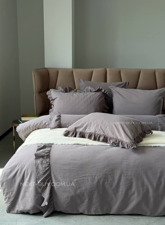 Постільна білизна Romantica antrasit євро 200х220 jacquard