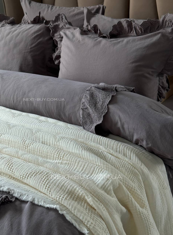 Постільна білизна Romantica antrasit євро 200х220 jacquard