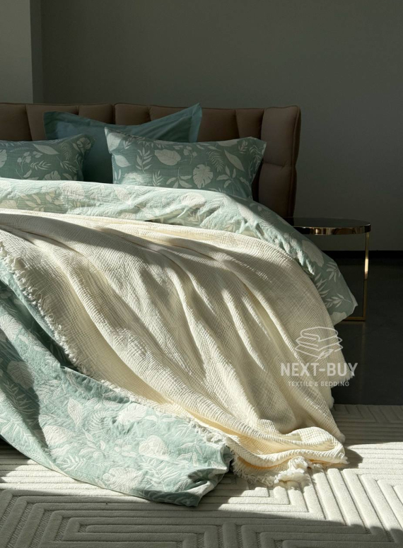 Муслінове покривало Saheser Oscar krem  євро Туреччина