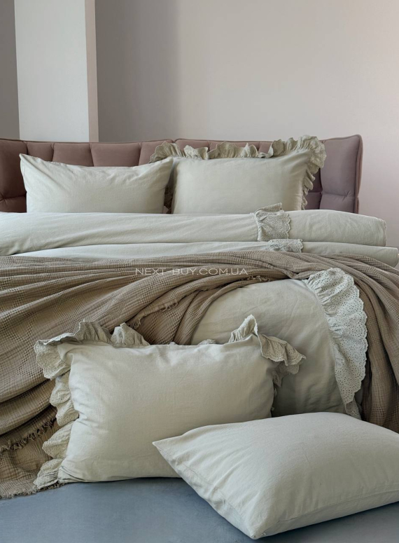 Постільна білизна Romantica yesil євро 200х220 jacquard