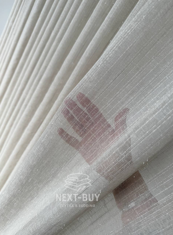 Тюль Coffee Glow Lurex – коричневий льон з люрексовою ниткою Туречинна