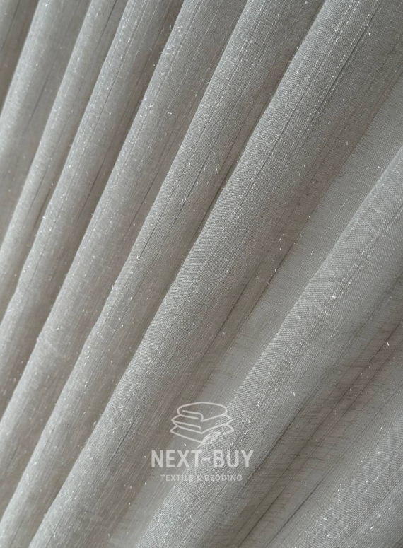 Тюль Coffee Glow Lurex – коричневий льон з люрексовою ниткою Туречинна