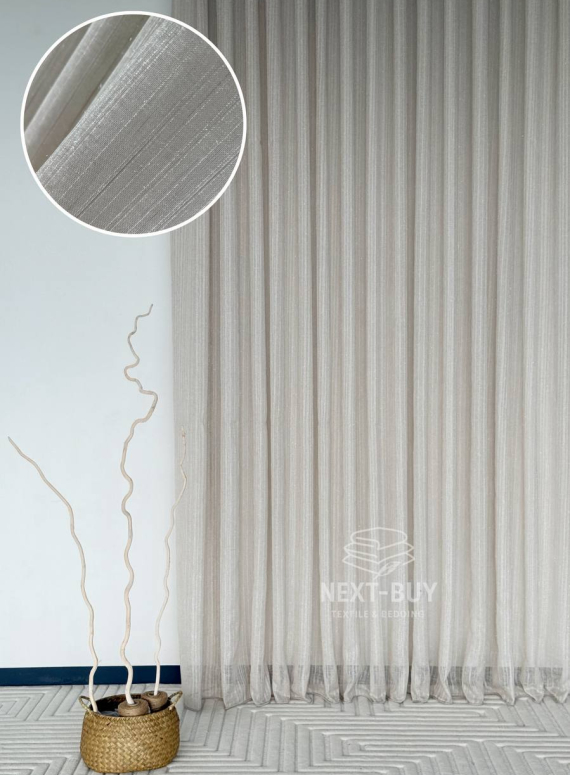 Тюль Coffee Glow Lurex – коричневий льон з люрексовою ниткою Туречинна