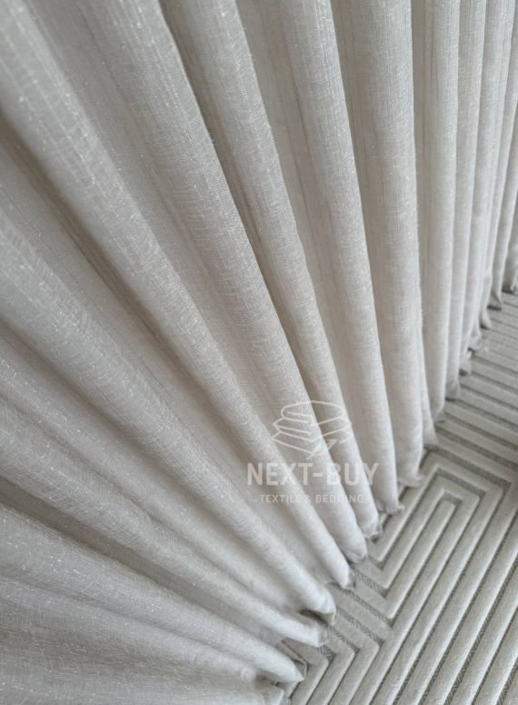 Тюль Coffee Glow Lurex – коричневий льон з люрексовою ниткою Туречинна