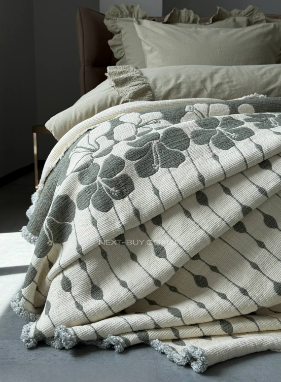 Муслінове покривало з наволочками Saheser Sole Haki євро Туреччина