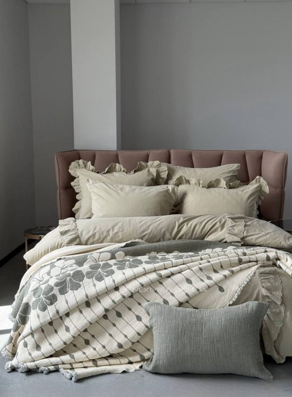 Муслінове покривало з наволочками Saheser Sole Haki євро Туреччина