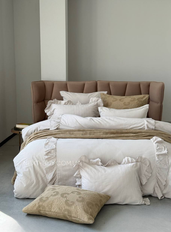 Постільна білизна Romantica bej євро 200х220 jacquard