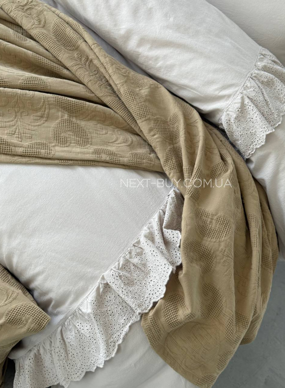 Постільна білизна Romantica bej євро 200х220 jacquard